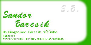 sandor barcsik business card